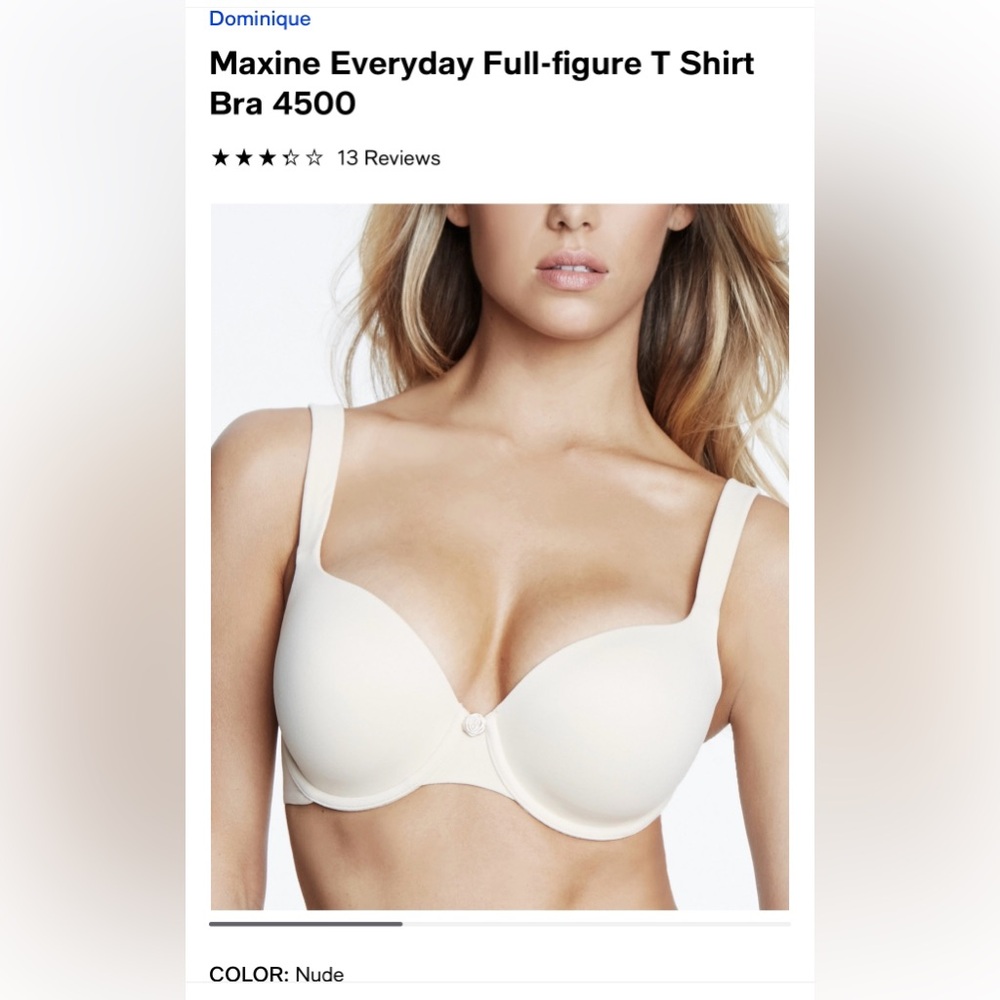 🆕Dominique Maxine Everyday Full-figure T Shirt Bra 4500, size 40I